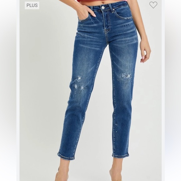 Risen Jeans Denim - Risen Denim Los Angeles Blue Women's Skinny Cropped Jeans Women’s Size 2XL